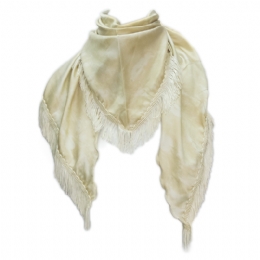 Triangle Italian plain colour stonewashed scarf with fringes