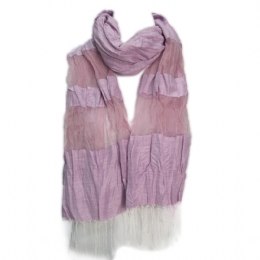 Φαρδύ τσαλακωτό Ιταλικό φουλάρι με chiffon μπορντούρα 