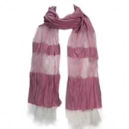 Φαρδύ τσαλακωτό Ιταλικό φουλάρι με chiffon μπορντούρα 