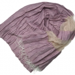 Φαρδύ τσαλακωτό Ιταλικό φουλάρι με chiffon μπορντούρα 