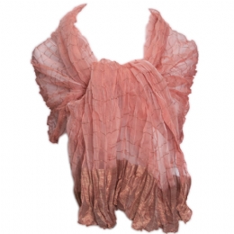 Φαρδιά τσαλακωτή Ιταλική εσάρπα με σατέν ρίγες