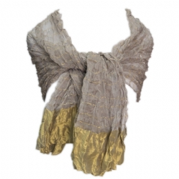 Φαρδιά τσαλακωτή Ιταλική εσάρπα με σατέν ρίγες