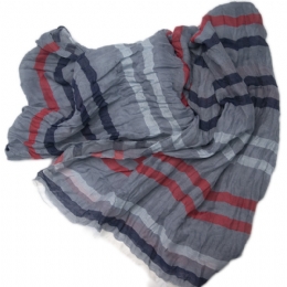 Italian crashed unisex scarf with stripes
