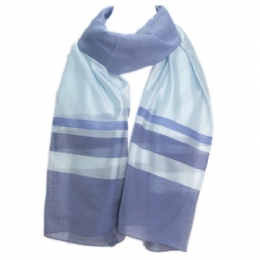 Two saded Italian scarf with wide stripes