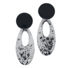 Clip οβάλ σκουλαρίκια από plexiglass με πιτσιλιές 