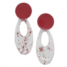 Clip οβάλ σκουλαρίκια από plexiglass με πιτσιλιές 