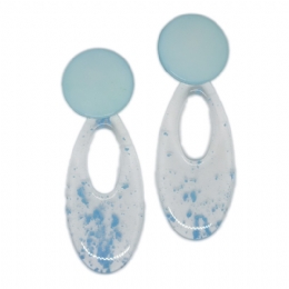 Clip οβάλ σκουλαρίκια από plexiglass με πιτσιλιές 