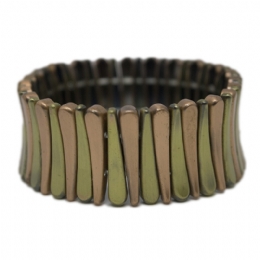 Δίχρωμο μεταλλικό ελαστικό βραχιόλι 