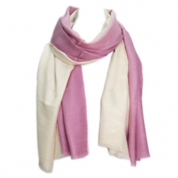 Off-white and sunset pink ombre Italian pashmina