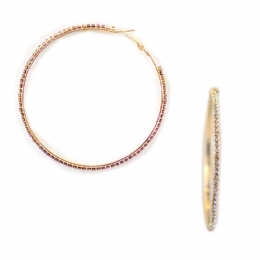 Large and thin hoop earrings with strass