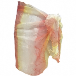 Κίτρινο, κόκκινο και λευκό Ιταλικό crashed παρεό φούστα με ασημί lurex