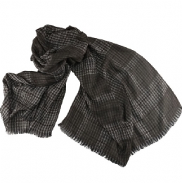 Unisex double face scarf with small and large checkered design