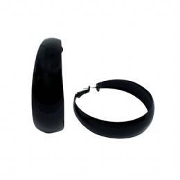 Μονόχρωμα σκουλαρίκια κρίκοι με φαρδύ και κυρτό περίβλημα