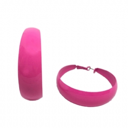 Μονόχρωμα σκουλαρίκια κρίκοι με φαρδύ και κυρτό περίβλημα