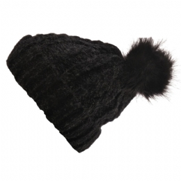 Μονόχρωμος melanze πλεκτός σκούφος με μεγάλη φούντα