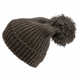 Μονόχρωμος chenille σκούφος με φούντα