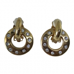 Κρεμαστοί κρίκοι κλιπ σκουλαρίκια με στρας