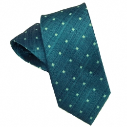 Petrol embossed tie with small rhombus