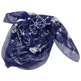 Blue and white Italian square scarf All about Sea