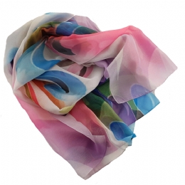 Pastel floral wide Italian scarf 