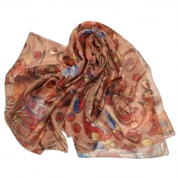 Σομόν Ιταλικό φαρδύ φουλάρι Rose bloom