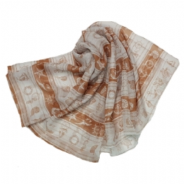 White and honey wide Italian scarf All about Sea