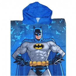 Μπλε ρουαγιάλ παιδική πετσέτα θαλάσσης - πόντσο Batman
