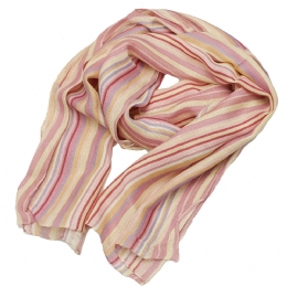 Unisex linen Italian scarf with thin stripes