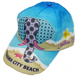 Τιρκουάζ unisex jockey καπέλο Panama City Beach με ελέφαντα