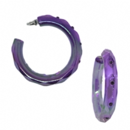 Πλαστικοί πρισματικοί κρίκοι σκουλαρίκια με στρας