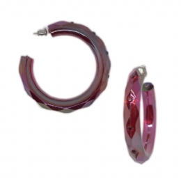 Πλαστικοί πρισματικοί κρίκοι σκουλαρίκια με στρας