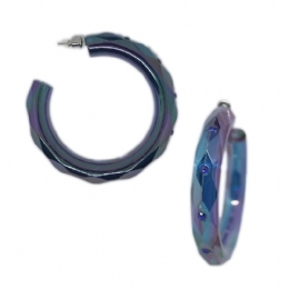 Πλαστικοί πρισματικοί κρίκοι σκουλαρίκια με στρας