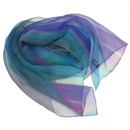 Ιταλικό φαρδύ χρωματιστό φουλάρι Faded rain