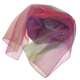 Wide colourful Italian scarf Faded rain