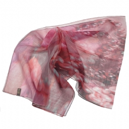 Ιταλικό φαρδύ φουλάρι με πέρλες και τριαντάφυλλα