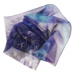 Ιταλικό φαρδύ φουλάρι με πέρλες και τριαντάφυλλα