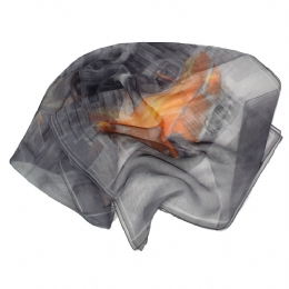 Ιταλικό φαρδύ γκρι φουλάρι με αυτοκίνητο αντίκα