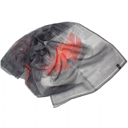 Ιταλικό φαρδύ γκρι φουλάρι με αυτοκίνητο αντίκα