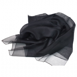 Μεταξωτή μονόχρωμη ματ εσάρπα με διάφανη μπορντούρα