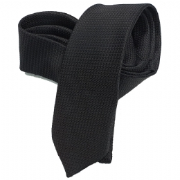 Μονόχρωμη πολύ στενή ανάγλυφη γραβάτα