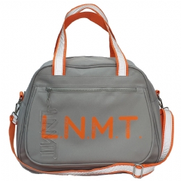 Μεγάλη γκρι τσάντα L.N.M.T. με πορτοκαλί ανακλαστικό ιμάντα 
