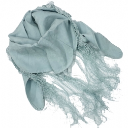 Μονόχρωμο τρίγωνο φουλάρι alcantara με μακριά κρόσσια