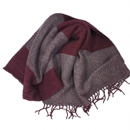 Pleated unisex scarf with wide stripes