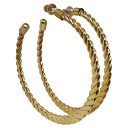 Large gold Twisted hoop earrings 