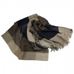 Unisex Italian checkered scarf with wool and alpaca
