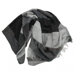 Unisex Ιταλικό καρό κασκόλ με μαλλί και alpaca