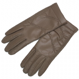 Elastic gloves with synthetic leather and stiched design