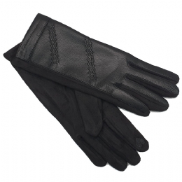 Ελαστικά γάντια με δερματίνη και εξώραφο σχέδιο