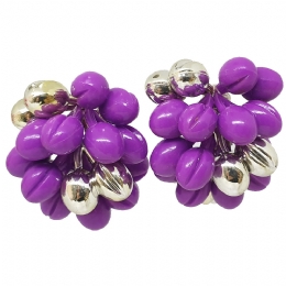 Fancy clip σκουλαρίκια με ασημί και χρωματιστά berries