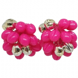 Fancy clip σκουλαρίκια με ασημί και χρωματιστά berries